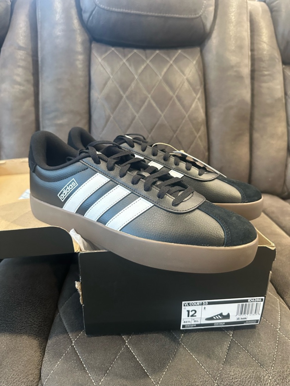 adidas Black, White & Gum VL Court 3.0 Sneakers